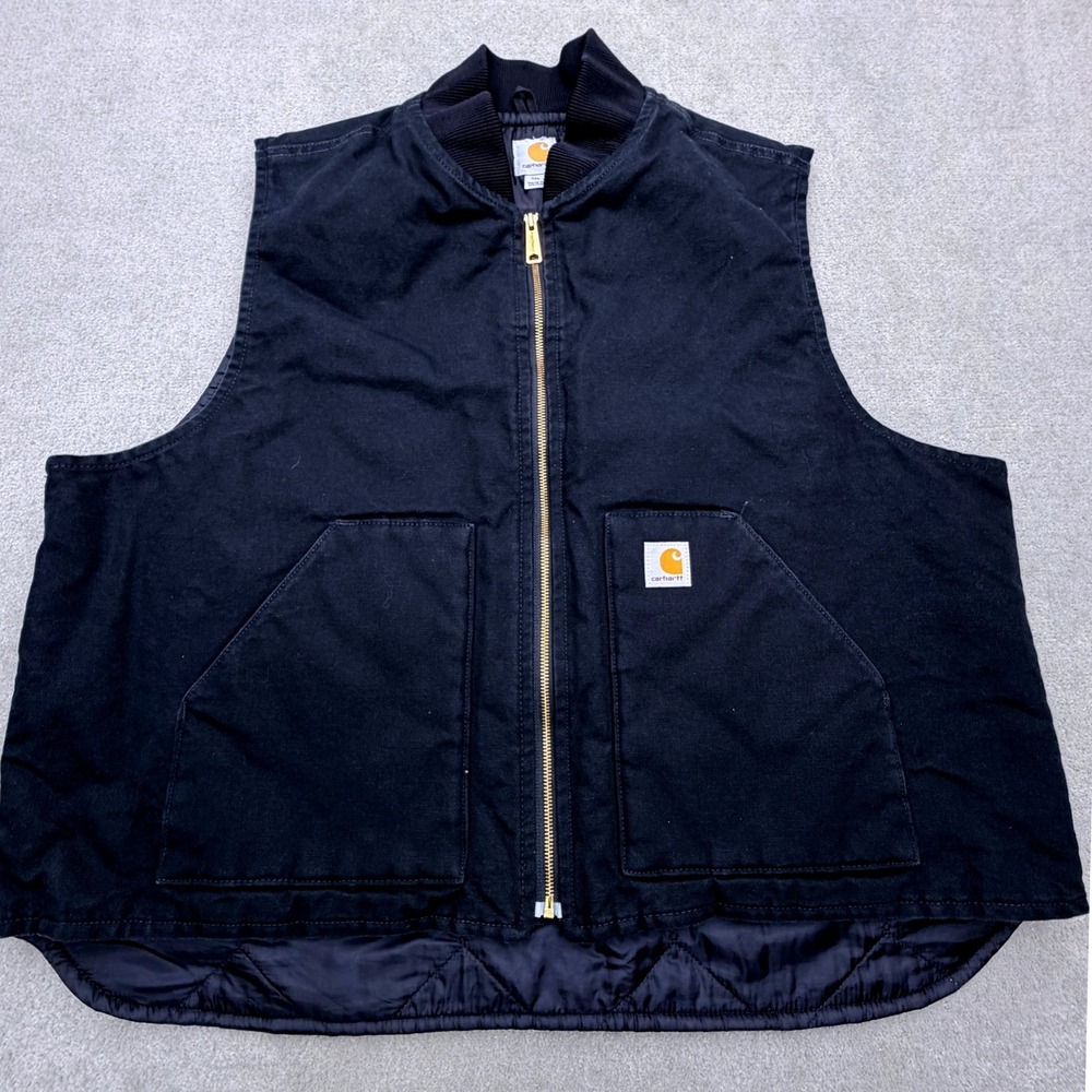 Carhartt V01-BLK Arctic Quilt Lined Duck Canvas Vest Mens Size 3XL Regular Black